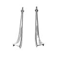 1928-29 Ford Model A Windshield Posts, Polished Aluminum