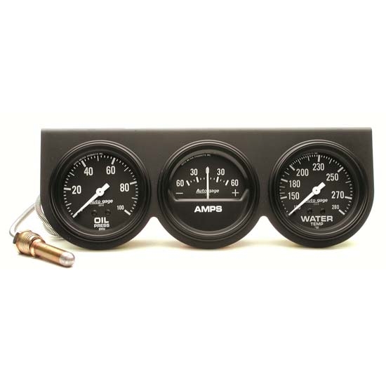 Auto Meter 2394 Auto Gage 3 Gauge Console, Oil/Amp/Water Auto Meter 2394 Auto Gage 3 Gauge Console, Oil/Amp/Water