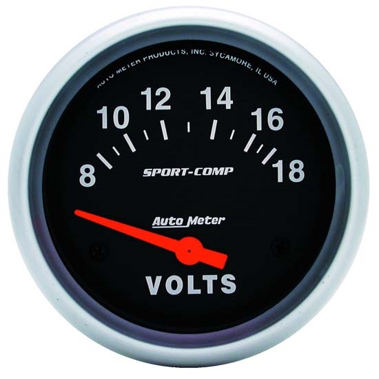 Auto Meter 3592 Sport-Comp Air-Core Voltmeter Gauge, 2-5/8 Inch Auto Meter 3592 Sport-Comp Air-Core Voltmeter Gauge, 2-5/8 Inch
