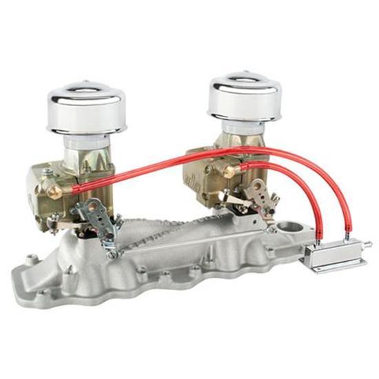 Two Demon Carbs on an Edelbrock Intake, 1938-48