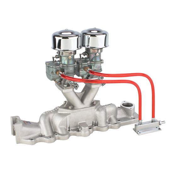 Two 9 Super 7 Carbs on a Edelbrock Slingshot Intake, 1938-48 Ford V8