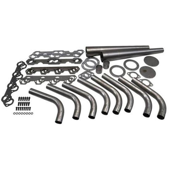 Small Block Ford Lake Style Header Kit, 1-5/8 Tube, 3-1/2 Inch Cone Small Block Ford Lake Style Header Kit, 1-5/8 Tube, 3-1/2 Inch Cone