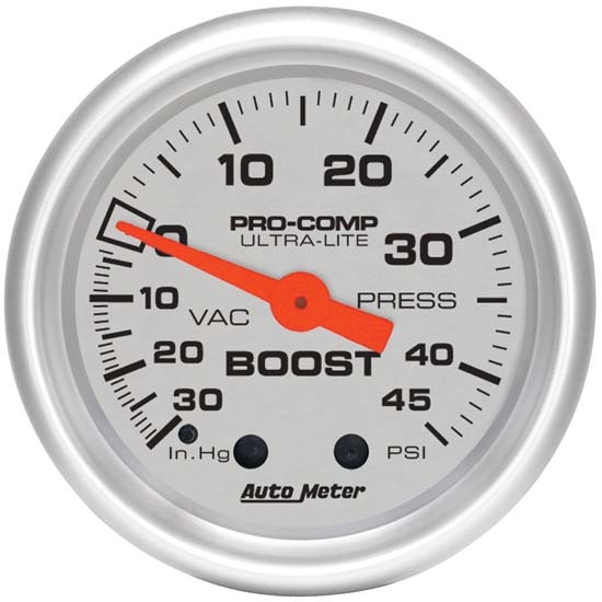 Auto Meter 4308 Ultra-Lite Mechanical Boost/Vacuum Gauge, 2-1/16 Inch Auto Meter 4308 Ultra-Lite Mechanical Boost/Vacuum Gauge, 2-1/16 Inch