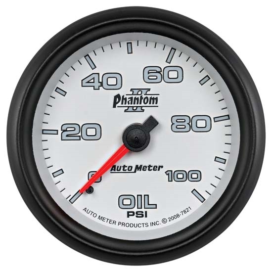 Auto Meter 7821 Phantom II Mechanical Oil Pressure Gauge, 2-5/8 Inch Auto Meter 7821 Phantom II Mechanical Oil Pressure Gauge, 2-5/8 Inch