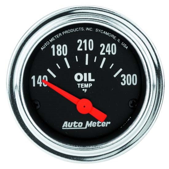 Auto Meter 2543 Traditional Chrome Air-Core Oil Temperature Gauge Auto Meter 2543 Traditional Chrome Air-Core Oil Temperature Gauge
