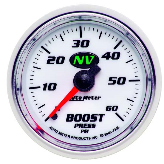 Auto Meter 7305 NV Mechanical Boost Gauge, 60 PSI, 2-1/16 Inch Auto Meter 7305 NV Mechanical Boost Gauge, 60 PSI, 2-1/16 Inch