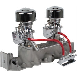 Two Chrome 9 Super 7 Carbs, Offenhauser 1073 Super Intake, 1942-1948 Ford V8