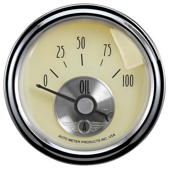 Auto Meter 2027 Prestige Antique Ivory Air-Core Oil Pressure Gauge Auto Meter 2027 Prestige Antique Ivory Air-Core Oil Pressure Gauge