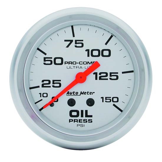 Auto Meter 4423 Ultra-Lite Mech Oil Pressure Gauge, 150 PSI, 2-5/8 Auto Meter 4423 Ultra-Lite Mech Oil Pressure Gauge, 150 PSI, 2-5/8