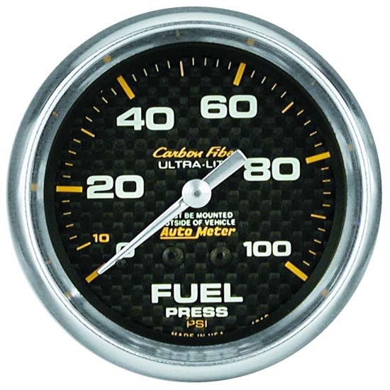 Auto Meter 4811 Carbon Fiber Mechanical Fuel Pressure Gauge Auto Meter 4811 Carbon Fiber Mechanical Fuel Pressure Gauge