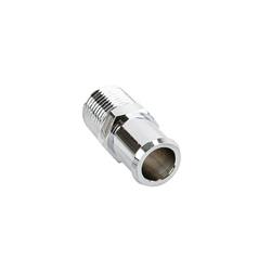 Short Chrome Heater Hose Fitting, 3/4 Inch Hose