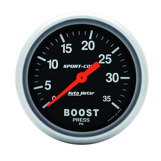Auto Meter 3404 Sport-Comp Mechanical Boost Gauge, 35 PSI, 2-5/8 Inch Auto Meter 3404 Sport-Comp Mechanical Boost Gauge, 35 PSI, 2-5/8 Inch