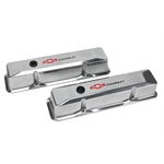 S/B Chevy Bow Tie Tall Aluminum Valve Covers Polished