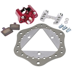 Sprint Car Left Front Brake Kit - Titanium Scalloped Rotor