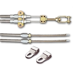 Ford Explorer Style Rear Disc Cable Kit - Stainless Housing (clevises included)