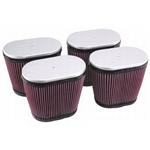 K&N Dual Type Fuel Injector Air Filters - Set of 4