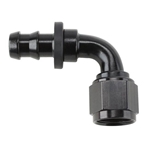 Black Push-On Hose End - 90 Degree AN 12