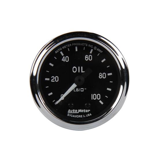 Auto Meter 201006 Cobra Mechanical Oil Pressure Gauge, 21/16 Inch