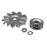 Single Groove Chrome Alternator Pulley w/ Fan