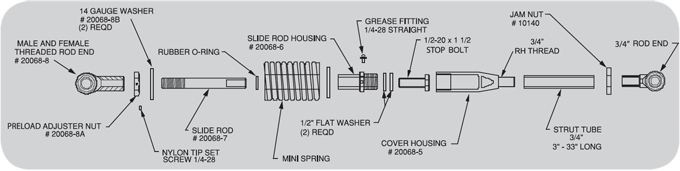 AFCO Spring Rod Exploded View Diagram